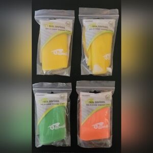 US Divers Silicone Youth Swim Cap Lot Of 4 Yellow Orange Green New